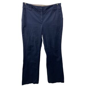Ann Taylor Loft Navy Blue Straight Leg Trousers Womens 10 Business Casual Preppy
